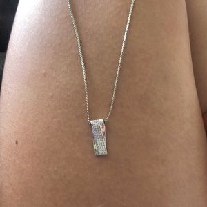 Silver tag necklace